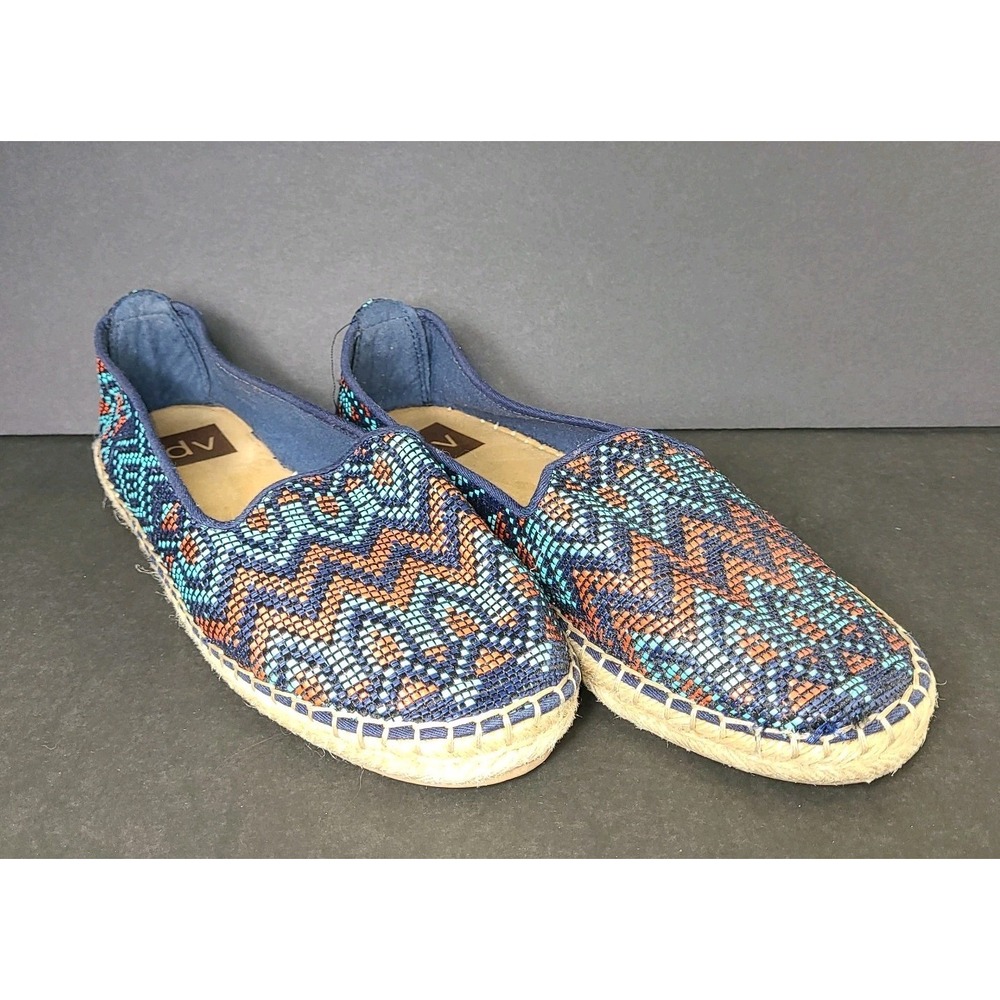 DV Dolce Vita Espadrilles Women's 8.5 Multicolor Woven Slip-On Flats EUC Boho